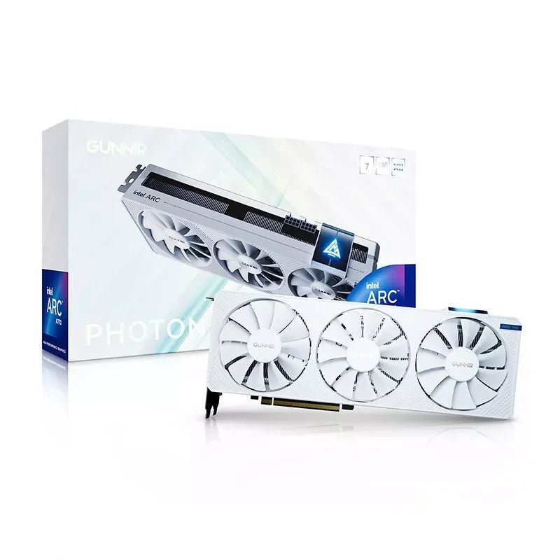 Original New GUNNIR Intel Arc A770 Photon 16G OC GDDR6 Graphics Card, 2400 Mhz 16GB 256-bit GDDR6,PCIE 4.0,3 Fan Video Card