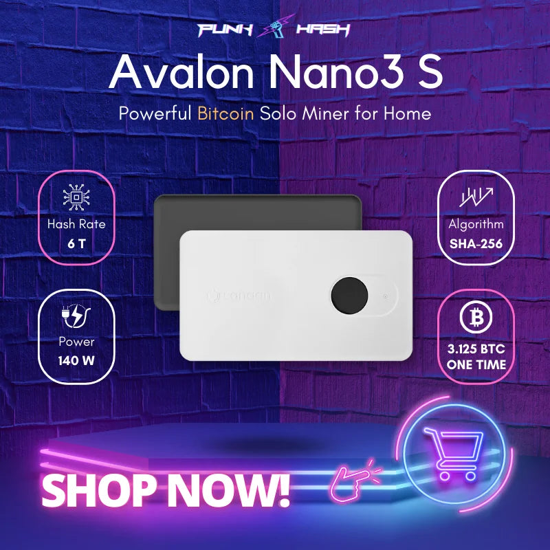 Canaan Official BTC Miner Avalon Nano3S 6 TH/S Bitcoin Mining Machine with Cannan PSU Nano3