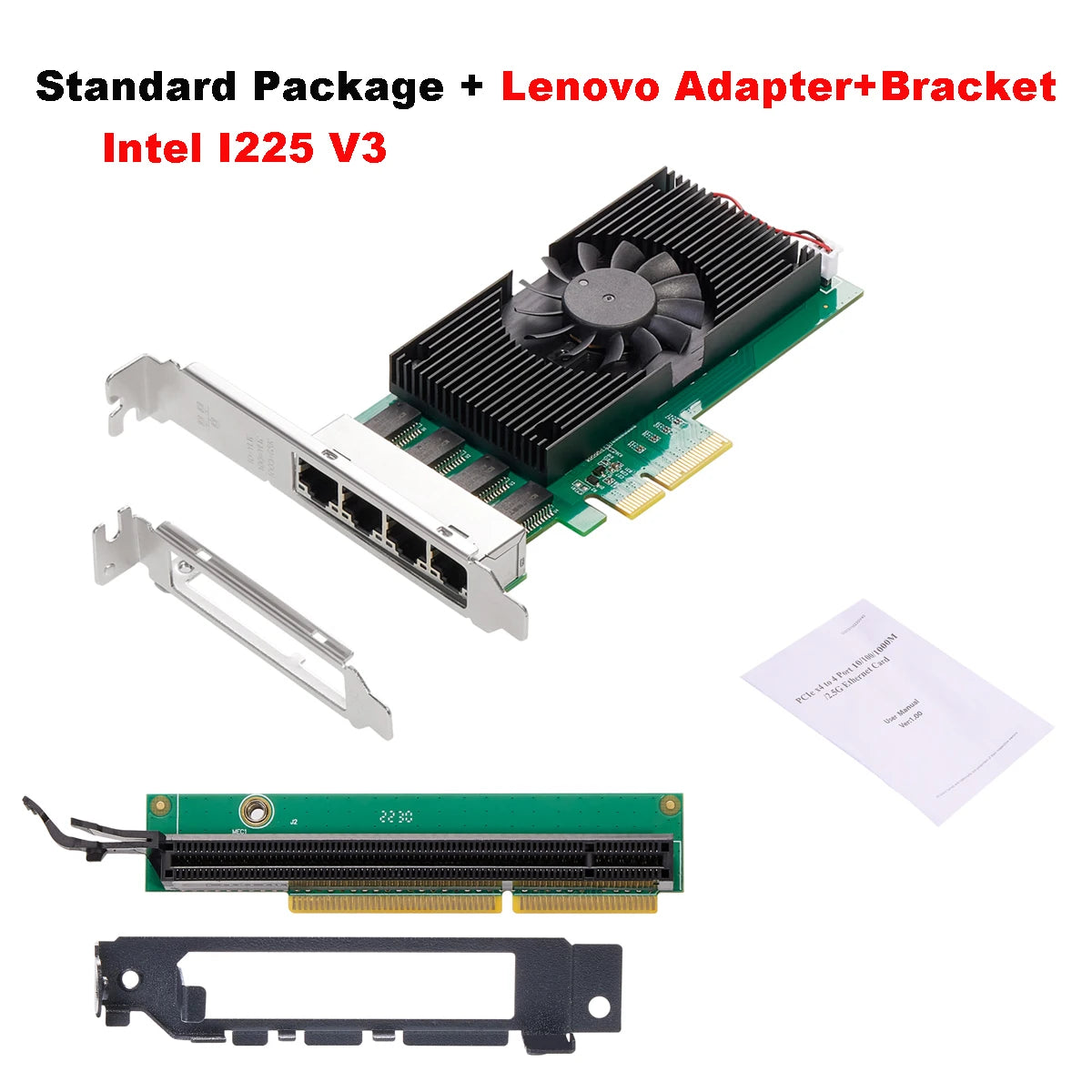 Intel I226 Chips 4 Port 2.5G RJ45 Network adapter PCIe PCI Express quad port 100/1000M/2500Mbp Gigabit Ethernet Network Lan Card