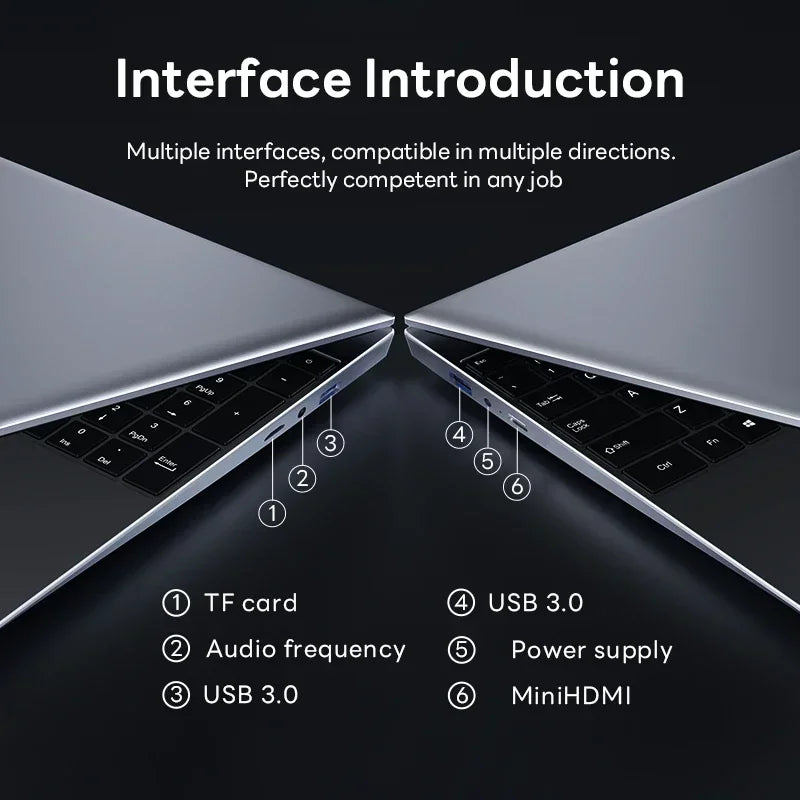 Intel N4000 Notebook PC Gamer 15.6" Ultra Slim Laptop Intel Celeron 16GB RAM 1TB 2TB SSD Office Study Computer PC Windows 11 Pro
