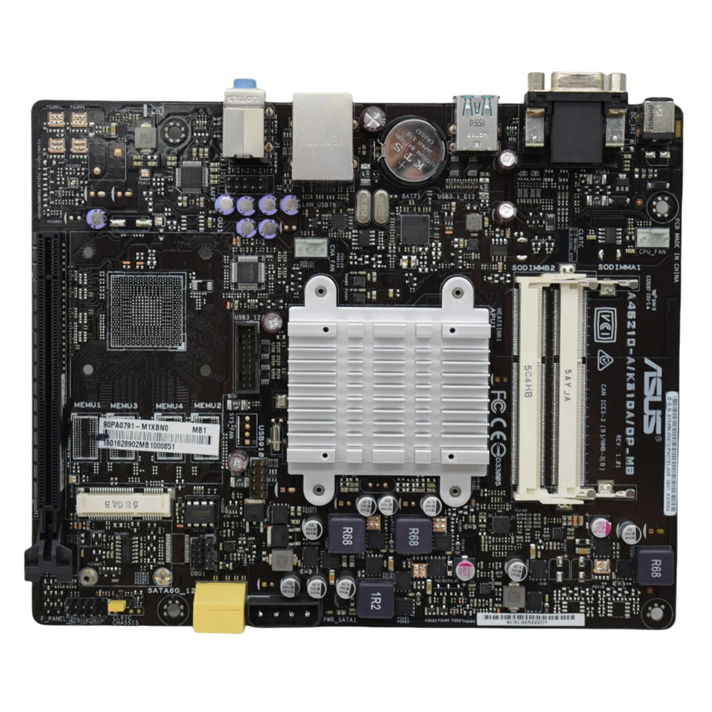 ASUS A46210-A/K31DA/DP_MB Desktop Motherboard AMD A4-6210 APU 1.8GHz, Radeon R3 Graphics, Low Power 15W, DDR3, SATA, Mini-ITX