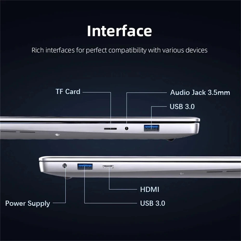 Intel Core i7-7500U 14.1 inch Laptop Computer Portable Windows 11 Notebook 12GB RAM 1TB 2TB SSD Office Study Laptops