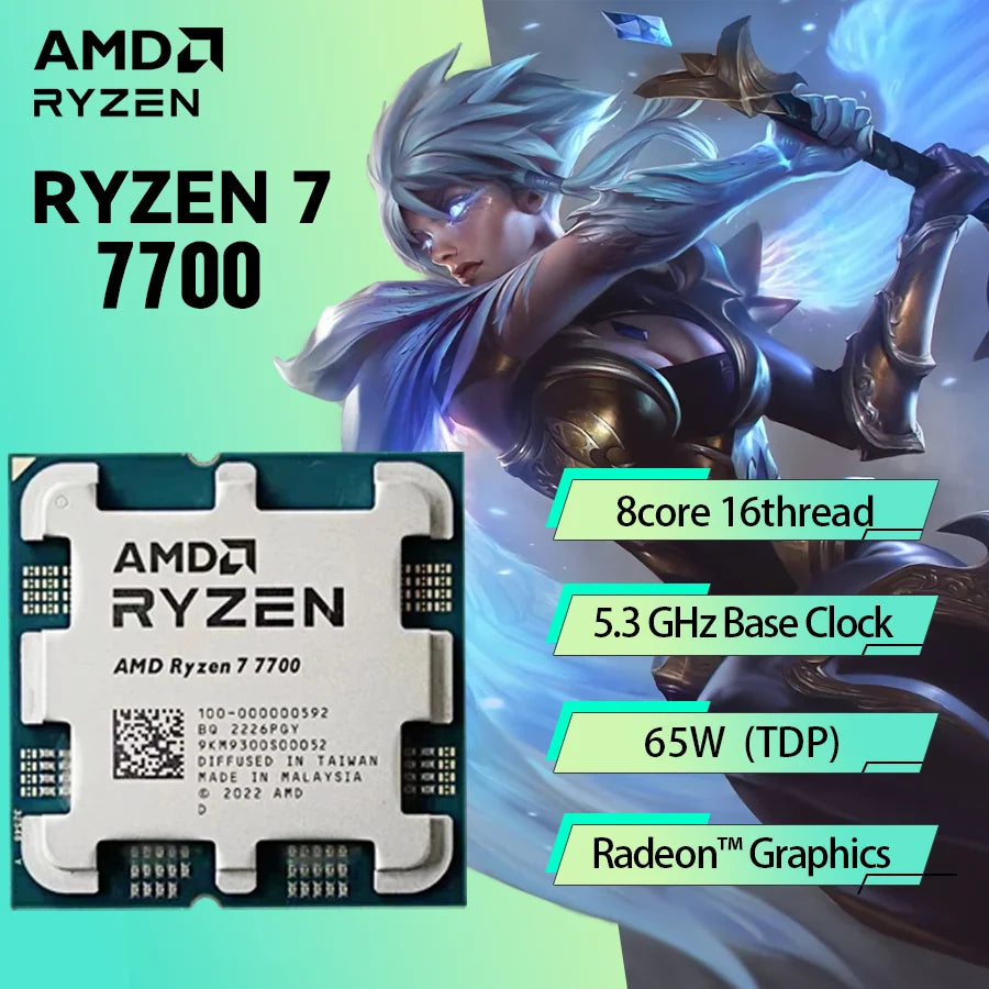 NEW AMD Ryzen 7 7700 R7 7700 4.5 GHz 8-Core 16-Thread CPU Processor 5NM L3=32M  Socket AM5  Sealed Without cooler