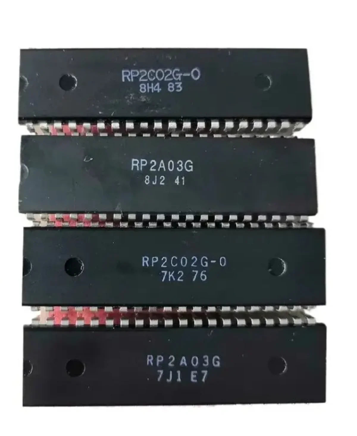 Famicom from Red and White Machine 84 or 89Th Edition Thesyst Fc Central Processor (Cpu) Chip, Picture Processing Unit (Ppu) Chip and E-G