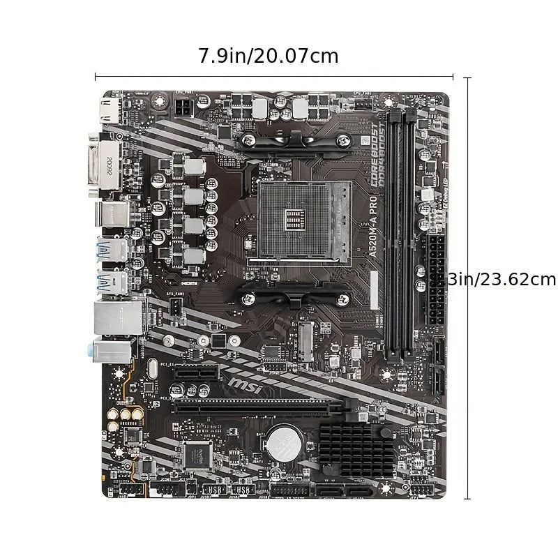 MSI AMD A520 DDR4 M.2 USB3.2 STAT 3.0 SSD Audio Boost 4K Ultra HD placa mae Socket AM4 A520M A PRO Motherboard