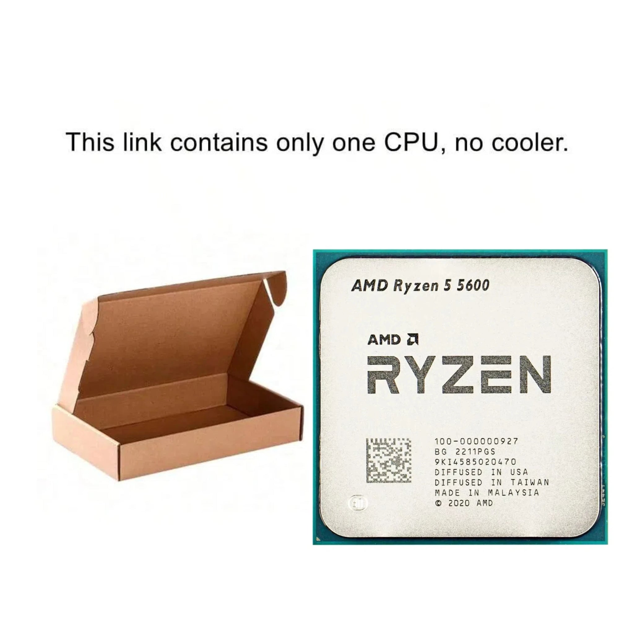 AMD Ryzen 5 R5 5600 3.5GHz 6-Core 12-Thread CPU Processor 65W L3=32M 100-000000927 LGA AM4