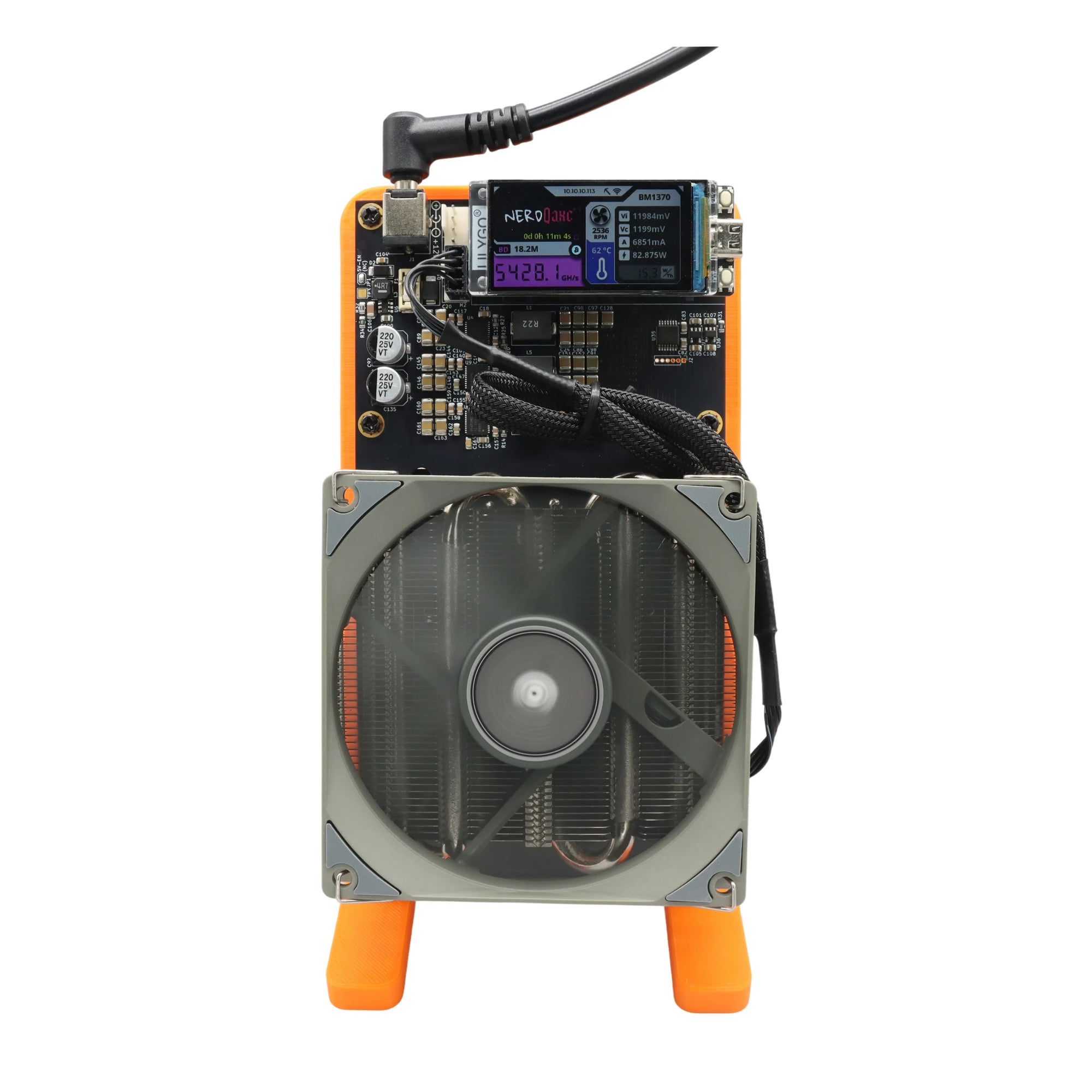 100% New NerdQaxe++ 4.8TH/s 75W Bitcoin Miner With 12V 10A power supply included