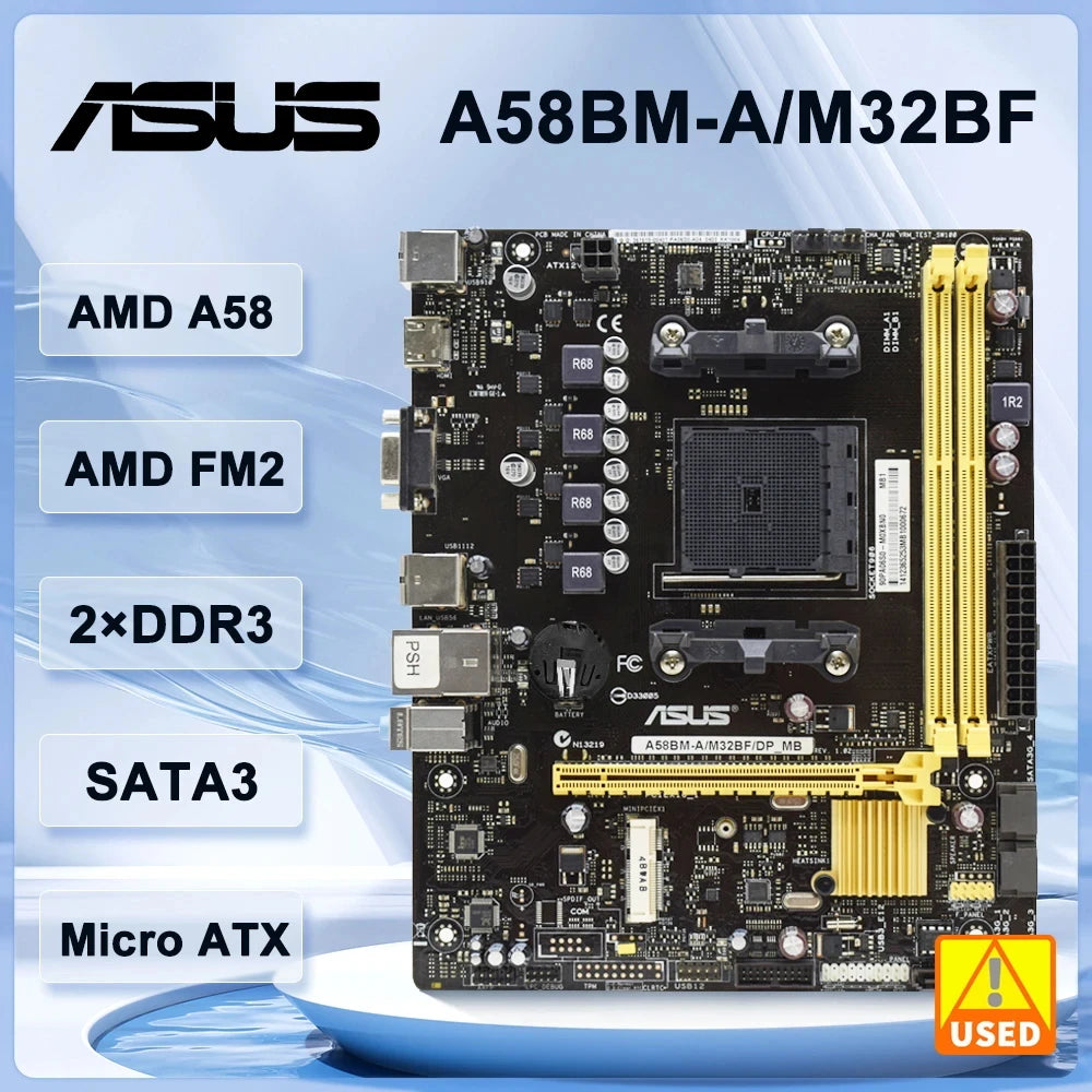 ASUS A55BM-A Motherboard A55BM-A/M32BF socket FM2+ AMD A55 DDR3 32GB support A10-6800B A10-7700K A10-5700 A10-7890K A6-5400B cpu