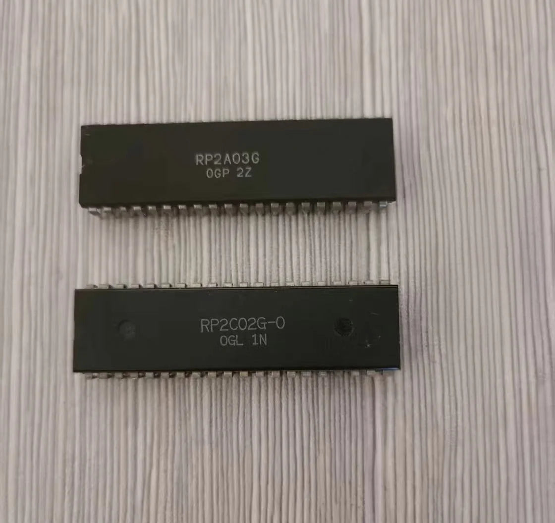 Famicom from Red and White Machine 84 or 89Th Edition Thesyst Fc Central Processor (Cpu) Chip, Picture Processing Unit (Ppu) Chip and E-G