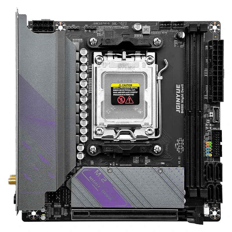 JGINYUE AM5 Motherboard supports AMD Ryzen 7000 series CPU processors DDR5 dual channel Memory RAM ITX B650i Night Devil