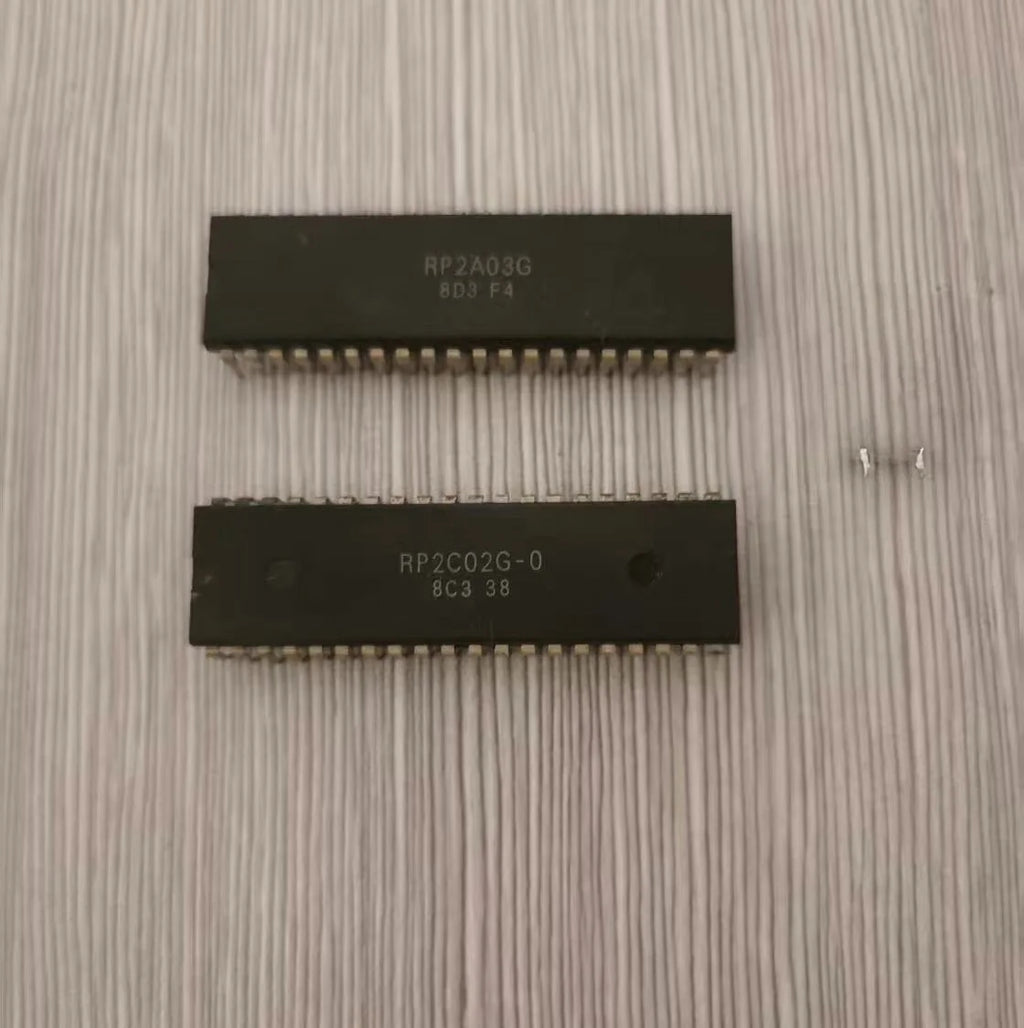 Famicom from Red and White Machine 84 or 89Th Edition Thesyst Fc Central Processor (Cpu) Chip, Picture Processing Unit (Ppu) Chip and E-G