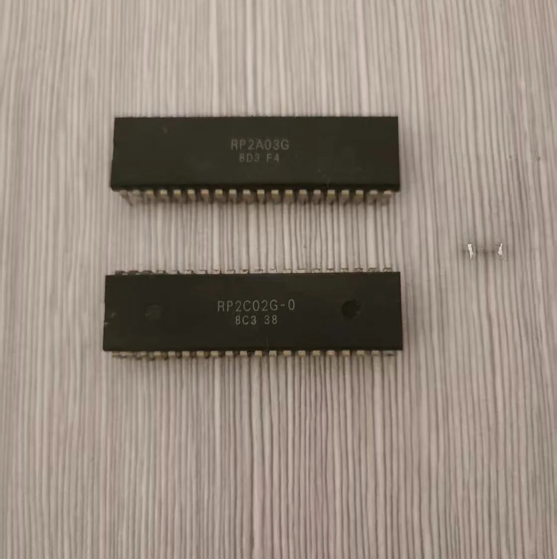 Famicom from Red and White Machine 84 or 89Th Edition Thesyst Fc Central Processor (Cpu) Chip, Picture Processing Unit (Ppu) Chip and E-G