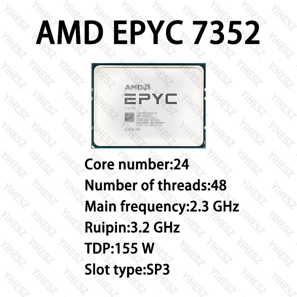 HUANANZHI H12D 8D Motherboard Set With AMD EPYC 7352 CPU 8*64GB DDR4 Support 8 Channel Memory Dual 2.5G Network IPMI BMC Module