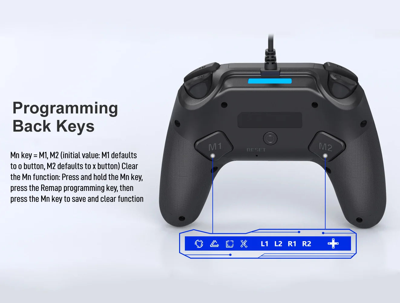 Plug and Play for PS5 Elite Wired Controller with Back Button, Playstation 5 Slim Pro Console Gaming Pad Gamepad with Paddles