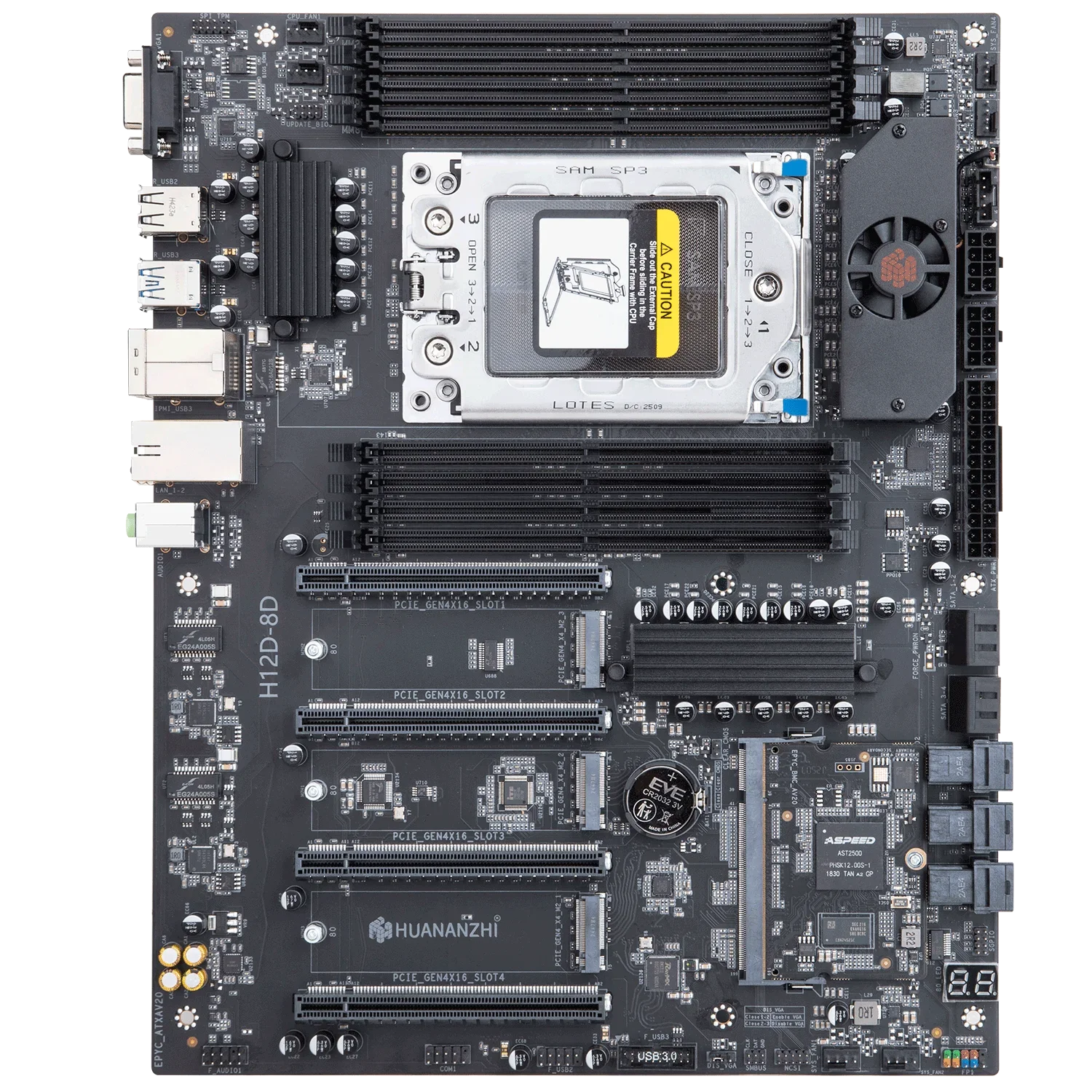HUANANZHI H12D 8D Motherboard Set With AMD EPYC 7352 CPU 8*64GB DDR4 Support 8 Channel Memory Dual 2.5G Network IPMI BMC Module