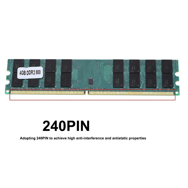 4Gb 4G Ddr2 800Mhz Pc2-6400 Computer Memory Ram Pc Dimm 240-Pin Compatible Amd Platform For Amd Dedicated Desktop Memory